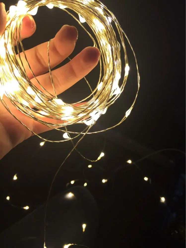 10m 100led Copper Wire AA battery LED String Christmas outdoor waterproof Fairy Lights Cold White Warm colorful | Освещение