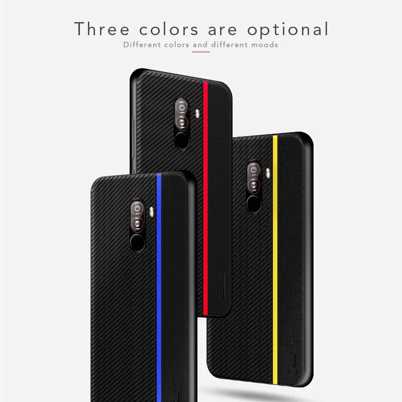 Xiaomi Pocophone F1 чехол из углеродного волокна текстурированное покрытие Pocophone F1 полный защитный задний Чехол для телефона Xiaomi Pocofone F1 чехол