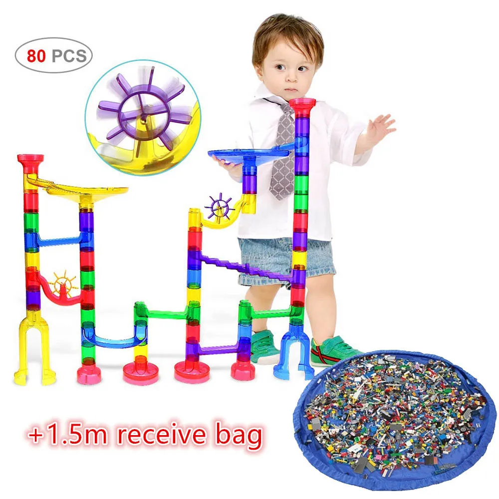 80P Receive bag 122 шт мраморная игрушка для бега, Мраморная игра, обучающая игрушка, развивающие строительные блоки, мраморный набор, подарок для детей - Цвет: 80P Receive bag