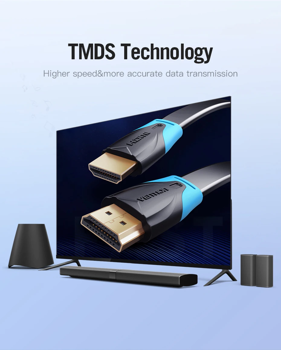 Кабель Vention HDMI 2,0 3D 2160P кабель HDMI 1,5 м 2 м 5 м 3 м 10 м 15 м с Ethernet HDMI адаптер для HDTV ЖК-проектора HDMI 4K кабель