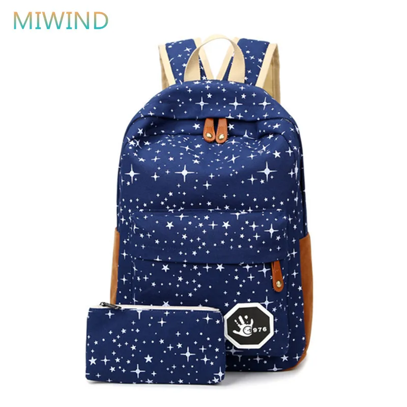 Miwind Лидер продаж холст Для женщин рюкзак большой Ёмкость школьные сумки для