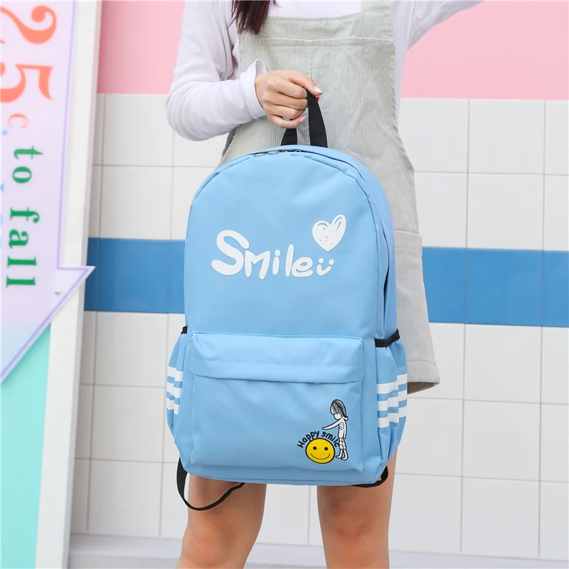 2021 Для женщин улыбка школьного рюкзака Сумки Рюкзак женский школьный рюкзак для