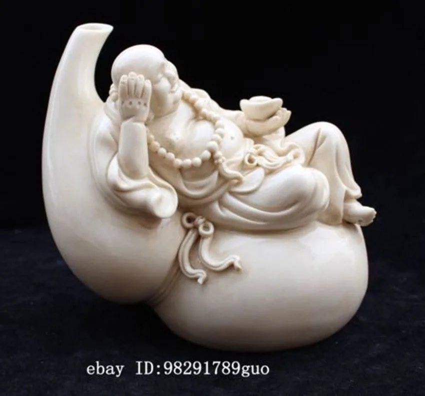 Изысканная китайская прекрасная керамическая статуя Будды-Смеющийся Будда