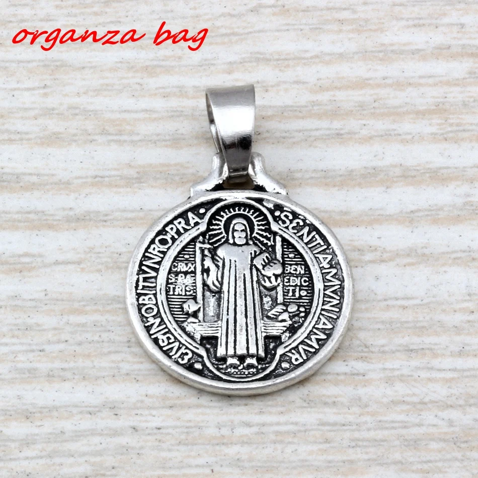 Hot ! 100pcs Saint Benedict Medal Alloy Charms Big Hole Beads Fit European Charm Bracelet Jewelry 18 X27MM | Украшения и