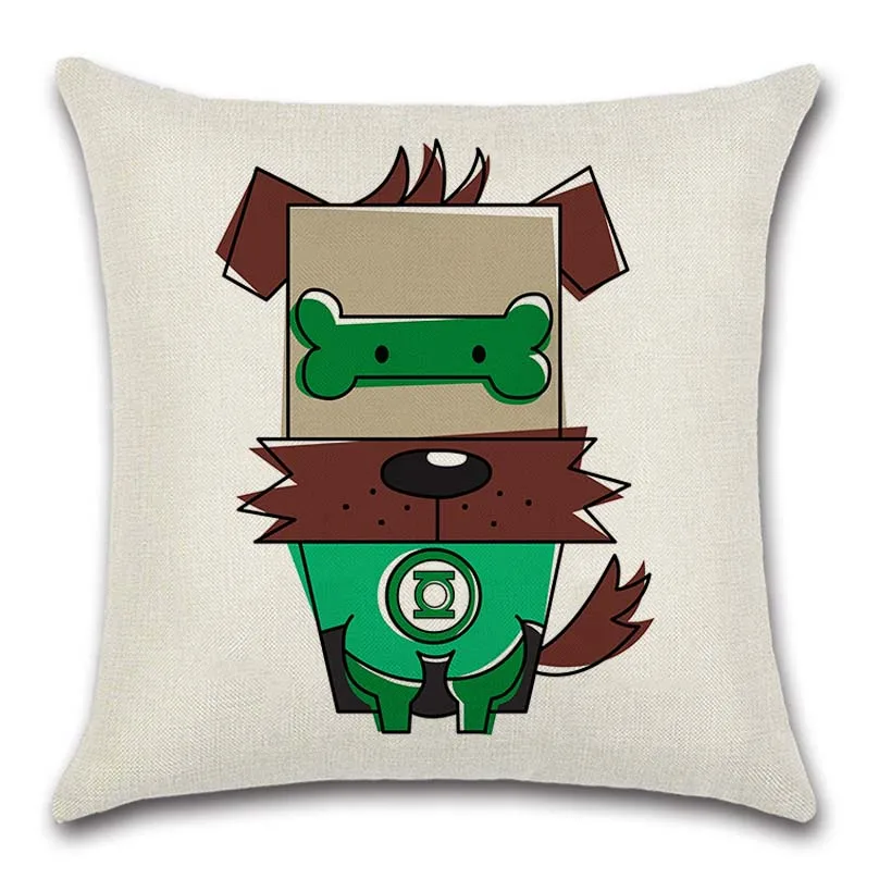 

Super hero dogs cartoon cute animals pillowcase Decorative home sofa cushion cover kids children gift Decor bedroom customize