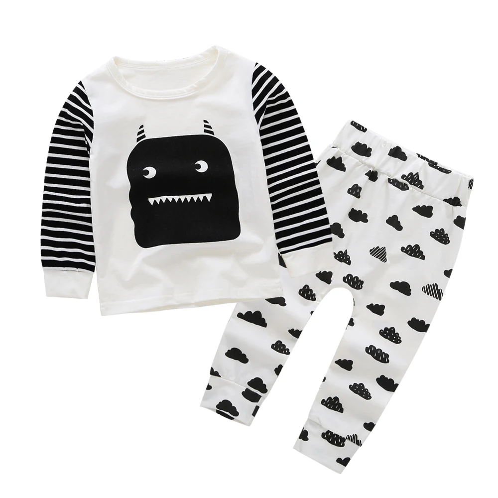2020 Autumn baby clothing set Long sleeve T shirt +pants 2pcs suit Monster pattern Newborn Infant boy girl clothes Outfits | Детская