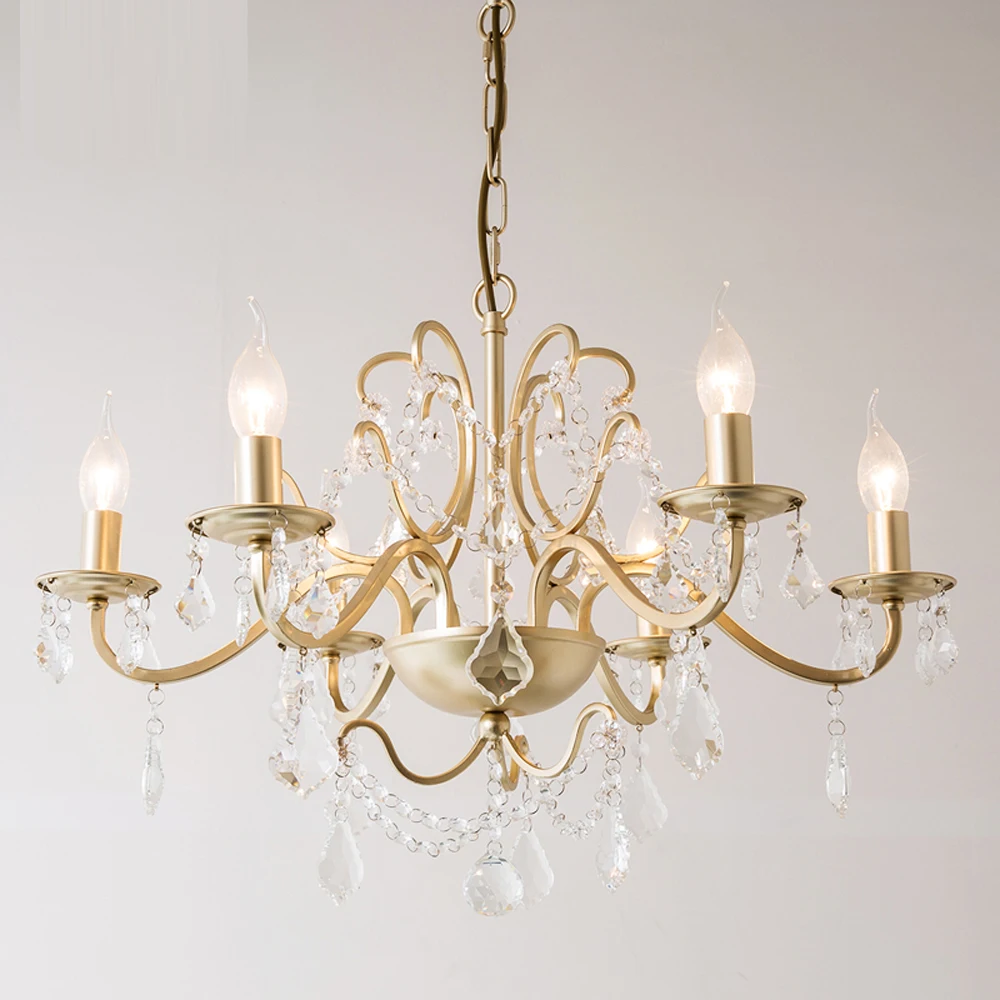 Роскошный Золотой хрустальные люстры Lampadario AC110V 220v Обеденная Спальня ручек на