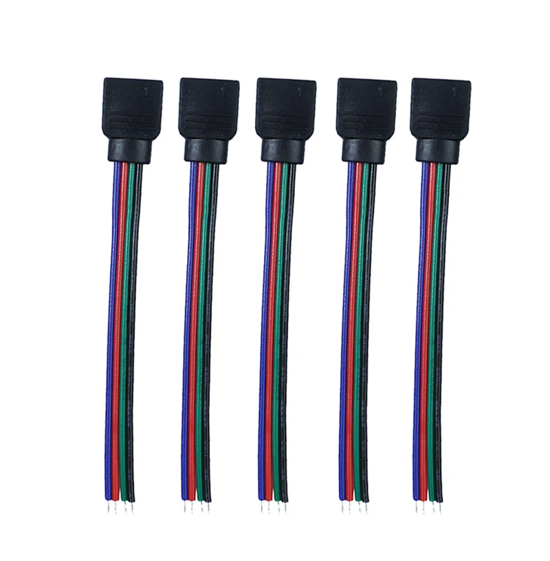 1Pcs/lot 4pin PCB board connector wire LED RGB Light Strips Female Connector Wire Cable For SMD 5050/3528 Strip light | Обустройство