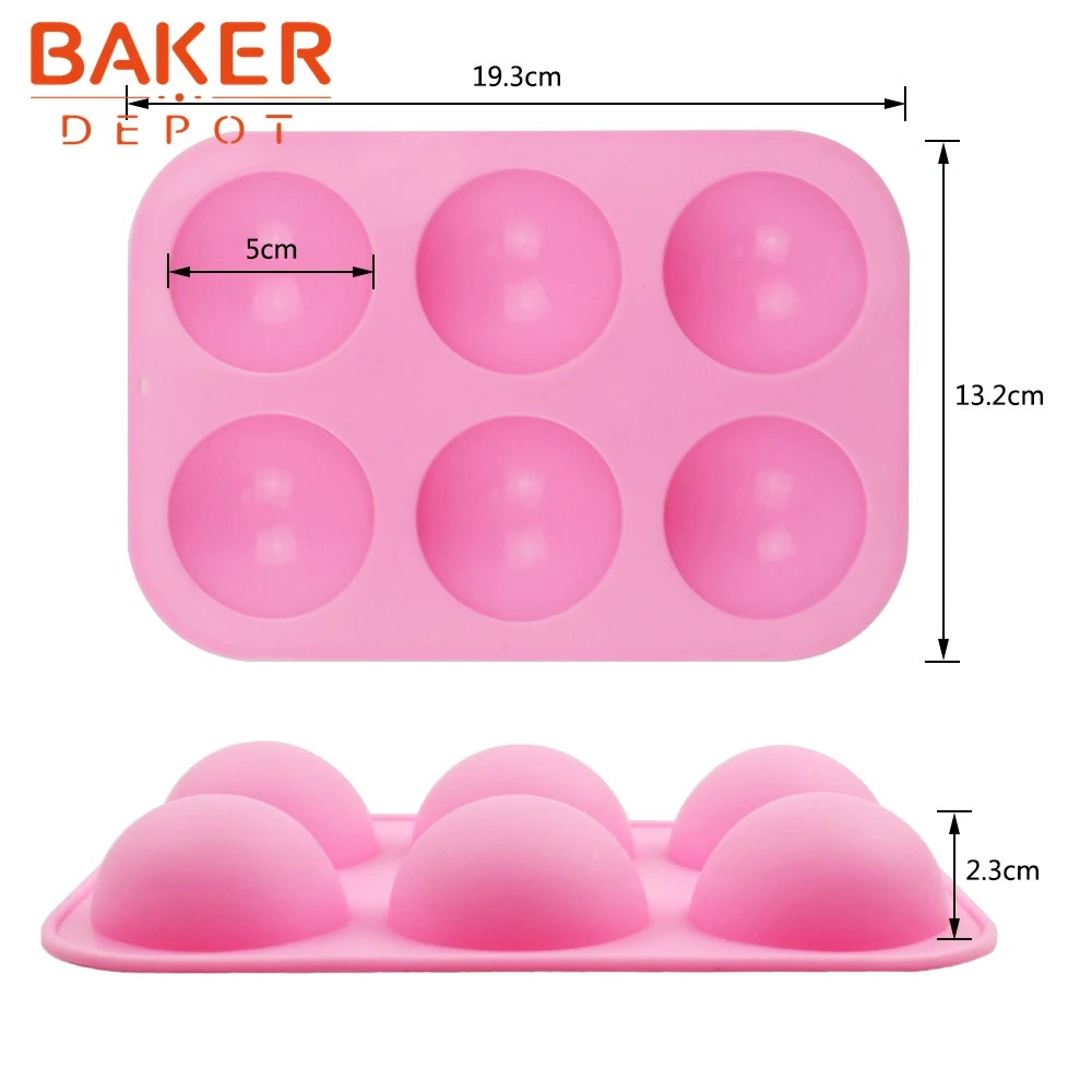 BAKER DEPOT DEMO силиконовая форма для торта 6 отверстий полусферическая Форма мыла ручной работы силиконовые формы для шоколада размер отверстия диаметром 2 дюйма
