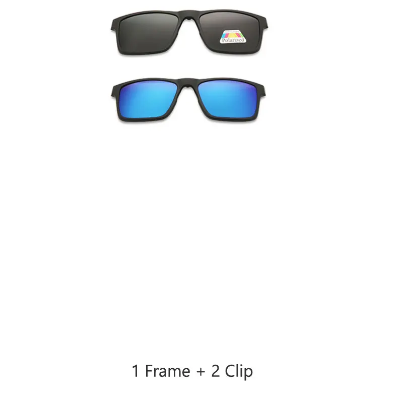 1 Frame 2 sun cover Винтажные поляризационные мужские Солнцезащитные очки женские 5 в 1 Набор очков TR90 оптические оправы по рецепту очки Корректирующие UV40 - Цвет линз: 1 Frame 2 sun cover