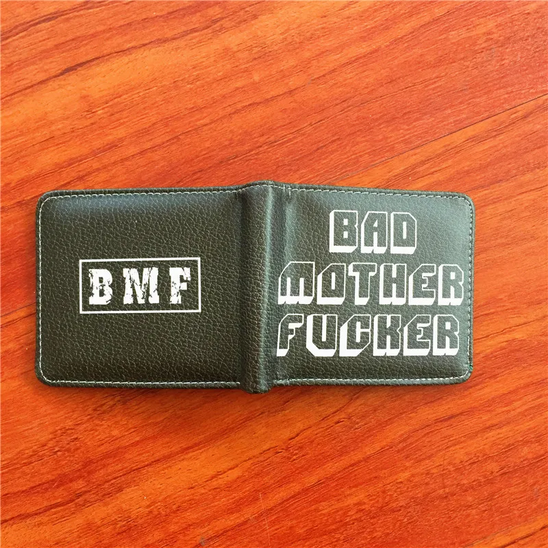 Черный bmf плохая мать искусственной кожи короткие бумажник держатель для карт