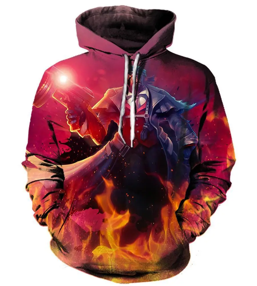 LOL-220 Hoodie Sweatshirt 3d Print Hoodies League of Legends Men Women Autumn Loose Thin Skull 3D Sweatshirts Mens Pullover Lovers Gift - Цвет: LOL-220