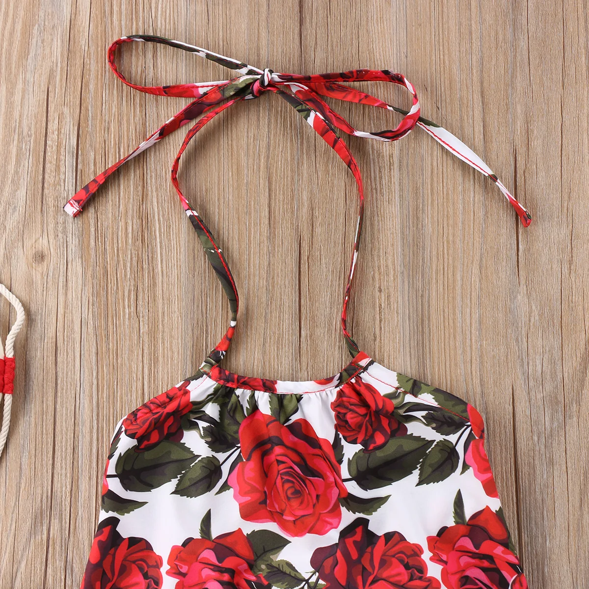 2018 Floral Girls Summer Princess Dress Baby Kids Neck Red Halter Party Pageant Cute Sundress | Детская одежда и обувь