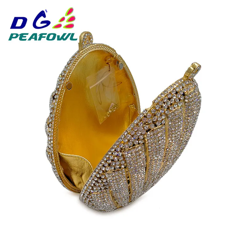 

DG PEAFOWL Lovely Women Metallic Diamonds Clutch bag Classic Fashion Small Evening Party purse Handbag Three colors