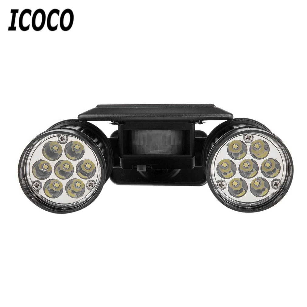 ICOCO Solar Sensor Light Spotlights 14LED Double Head PIR Human Body Infrared Induction Outdoor Garden Pathway Wall Lamp Sale | Лампы и