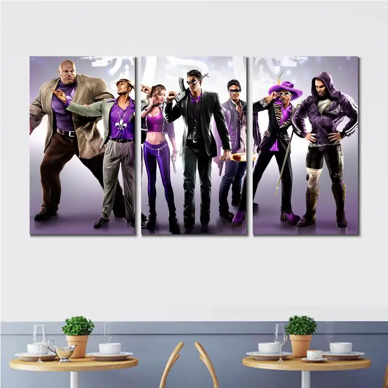 Холст искусство фотографии 3 компл. saints row третий принт живопись для декор в
