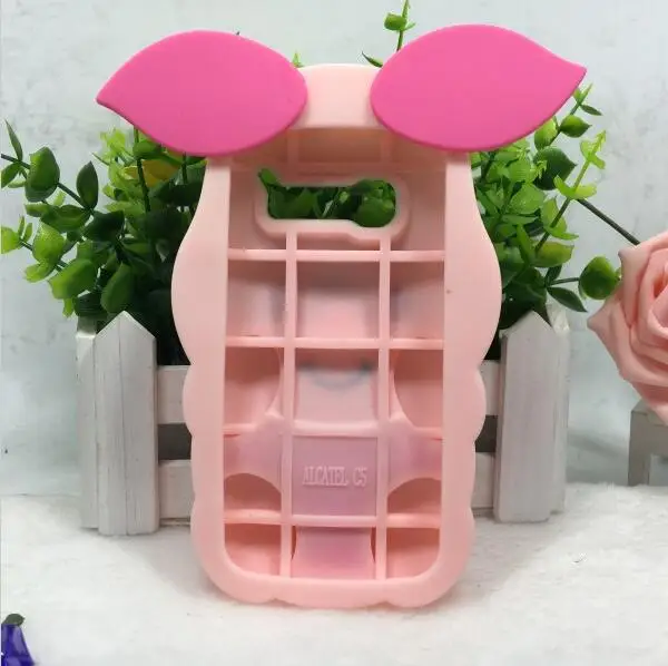 Soft Silicone 3D Cover For Alcatel Pop 3 5025 5.5inch Pink Pig Case for One Touch POP C9 C7 C5 | Мобильные телефоны и