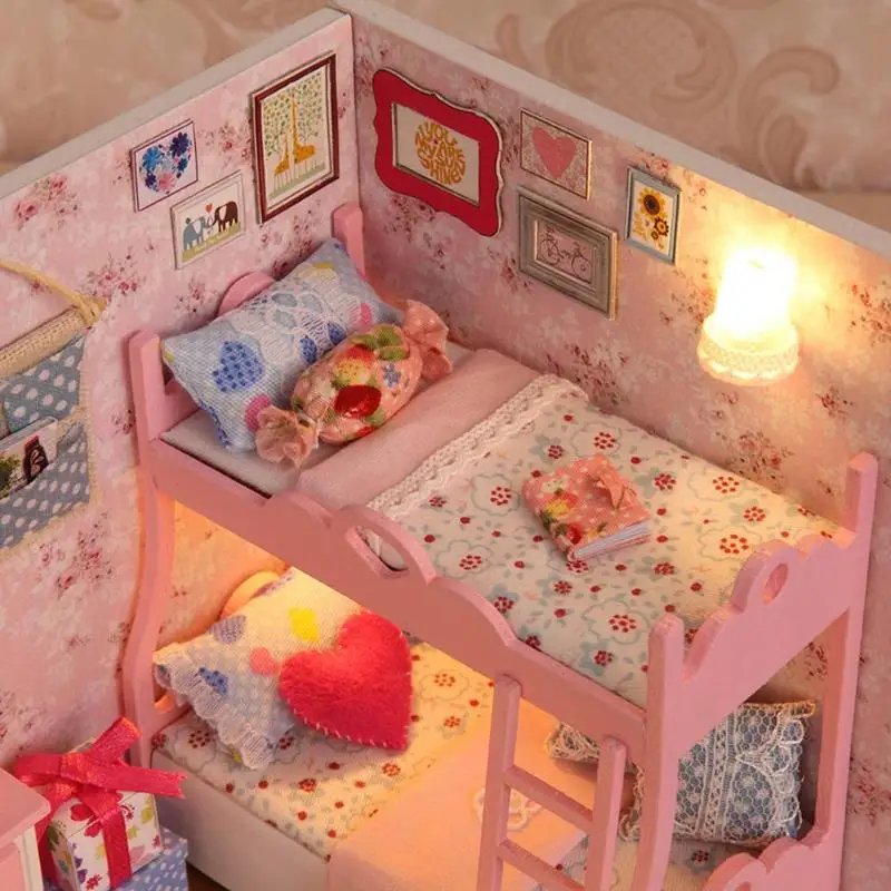 Миниатюрный Кукольный домик деревянная мебель модель casas en miniatura наборы для