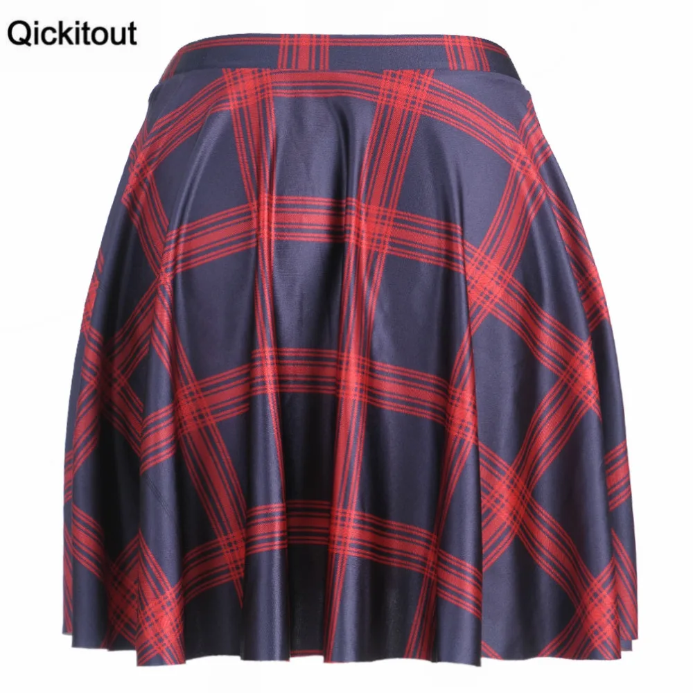 Qickitout 2016 новое поступление Летняя женская модная повседневная юбка красная сетка