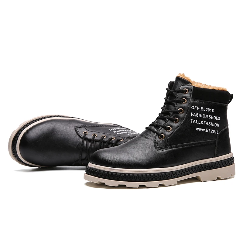 YIXI Brand Men's Boots Leather Winter Warm Shoes Motorcycle Mens Ankle Boot Doc Martins Autumn Men Botas Hombre |