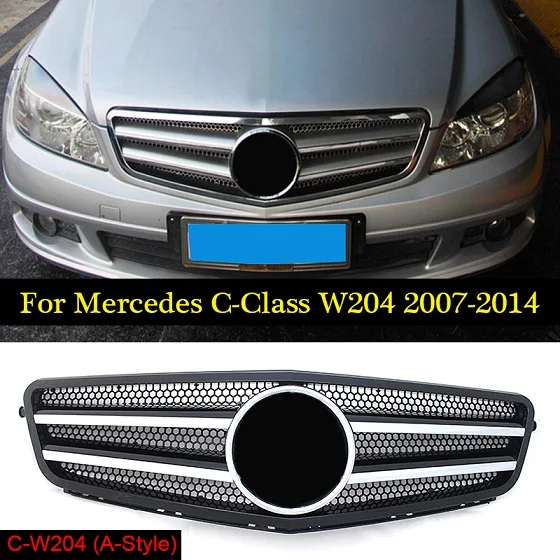 Для Mercedes Benz W204 передняя решетка 2007- авто бампер Запчасти для авто C180 C200 C250 C350 C400 C450 C220 C250 C300 - Цвет: AStyle