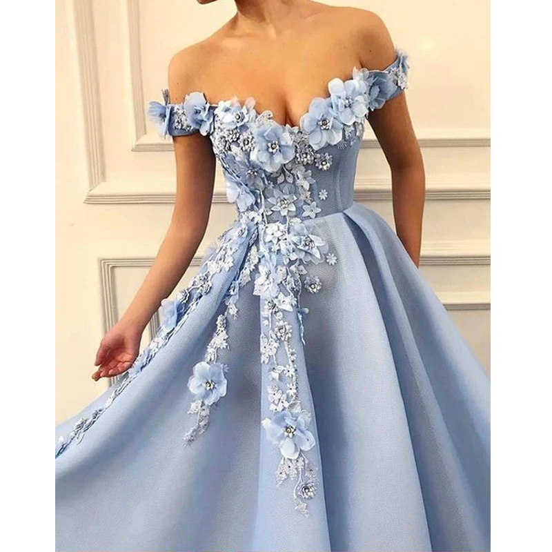 Женское платье с открытыми плечами LORIE Тюлевое цветочной аппликацией и открытой