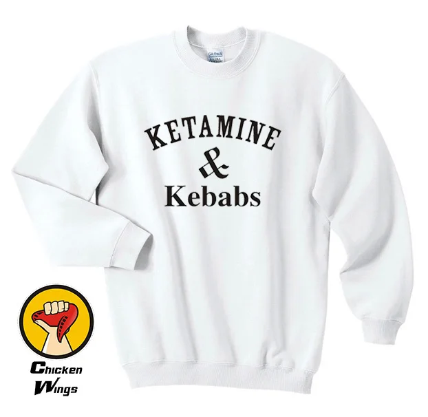 Кетамин &amp Kebabs Толстовка кокаин и икра протеин коктейли пиццы Единорог Dope Топ