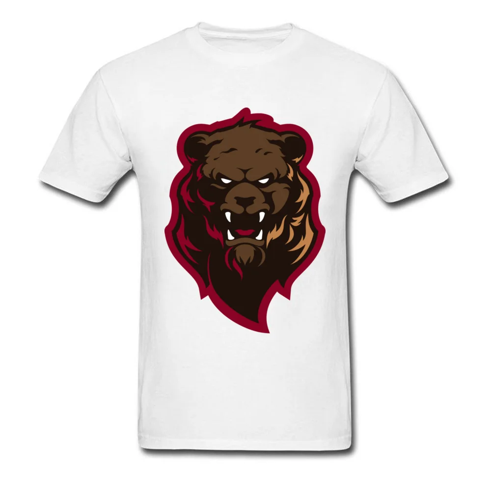 Мужская черная футболка с принтом Angry Grizzly хлопковая коротким рукавом и круглым