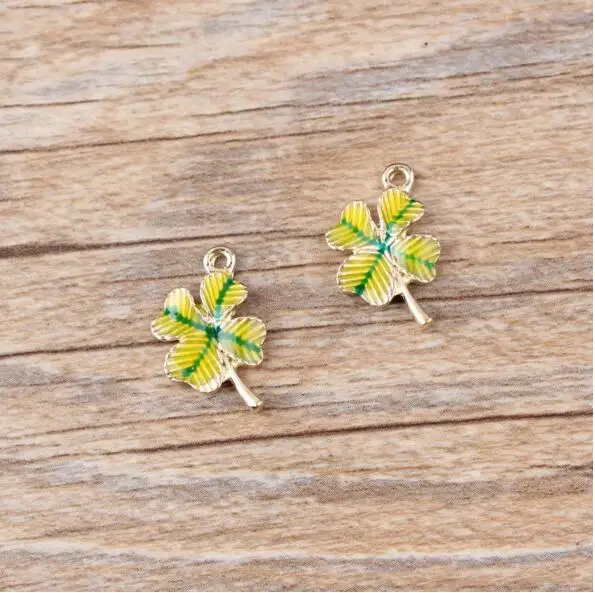

Diy Jewelry decoration Accessories 50pcs/lot Alloy drop oil gold Tone Cartoon Flowers Shape Charms fit earring/Necklace pendant
