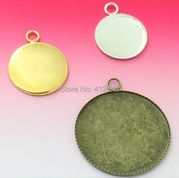 

Подвеска круглая без рисунка с зубцами, внутренняя рамка 25 мм, установочный лоток для камеи, кабошона, с серебряным/золотым/античным бронзов...