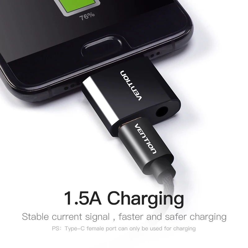 Адаптер для наушников Vention с USB C на 3 5 мм зарядное устройство аудиоразъемом типа