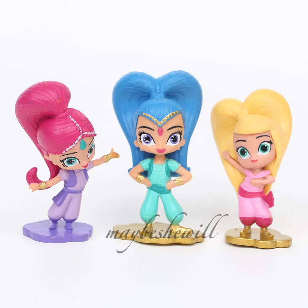 12 шт./компл. Shimmer and Shine My Busy Book ПВХ Аниме фигурки Куклы с Playmat кукла для девочек