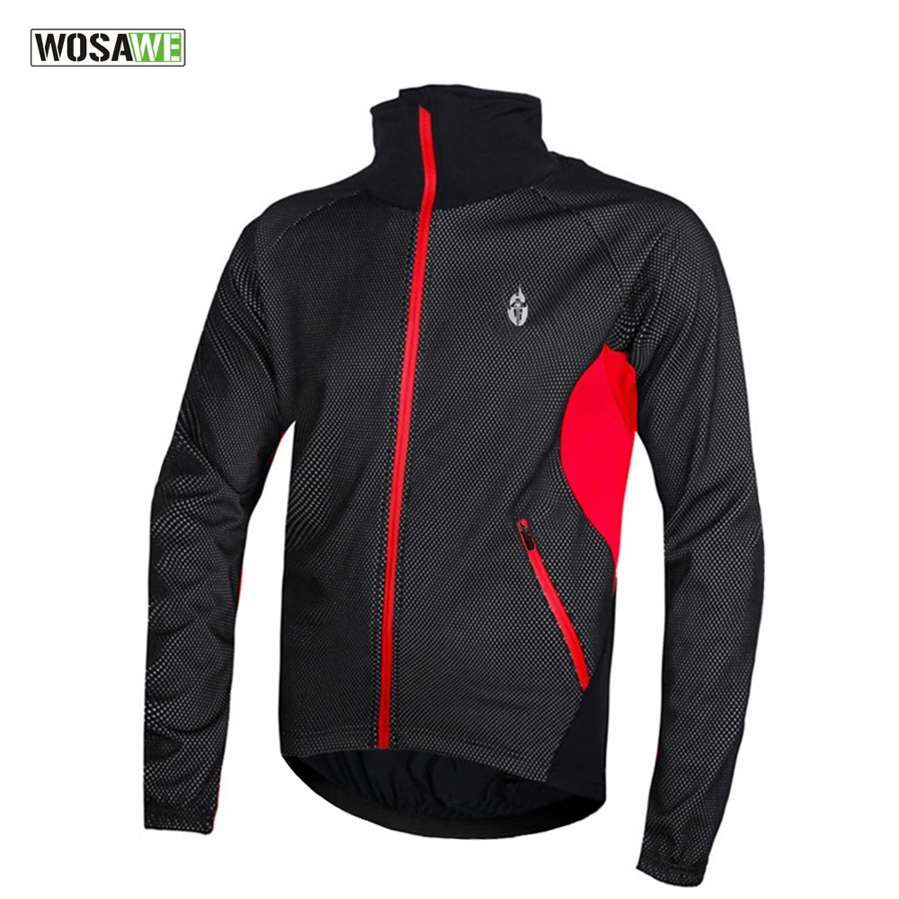 Wosawe Для мужчин флис Термальность зимний ветер Велоспорт куртка ветрозащитный
