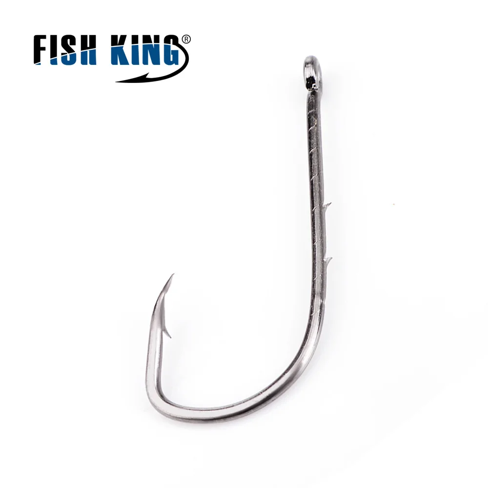 

Рыболовные крючки FISH KING, 100 шт./лот, 1 #-10 # крючки из высокоуглеродистой стали с зазубринами, приманка, Мормышка, аксессуары для ловли карпа