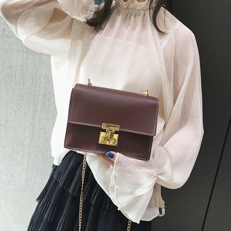 

Women Waterproof Mini Leather Shoulder Bag with Adjustable Metal Chain Best Sale-WT