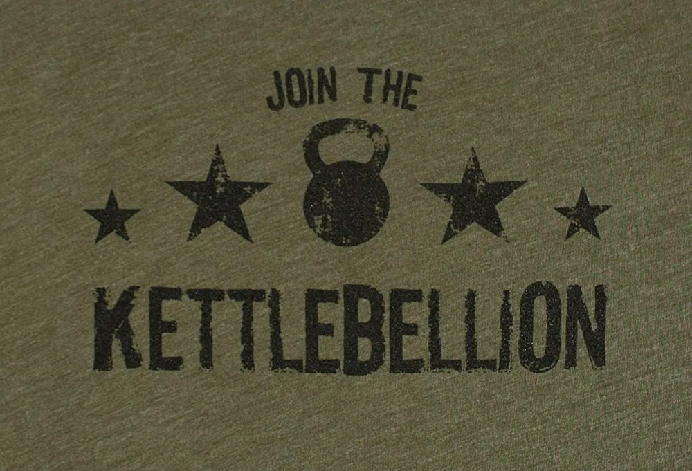 Зеленая Мужская футболка фитнес Join The Kettlebellion в стиле милитари триммикс для