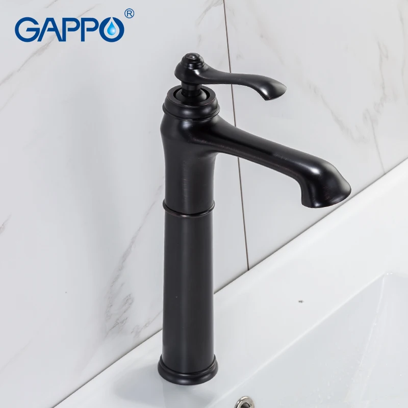 Смесители для раковины GAPPO высокий черный водопад латунный кран на раковину