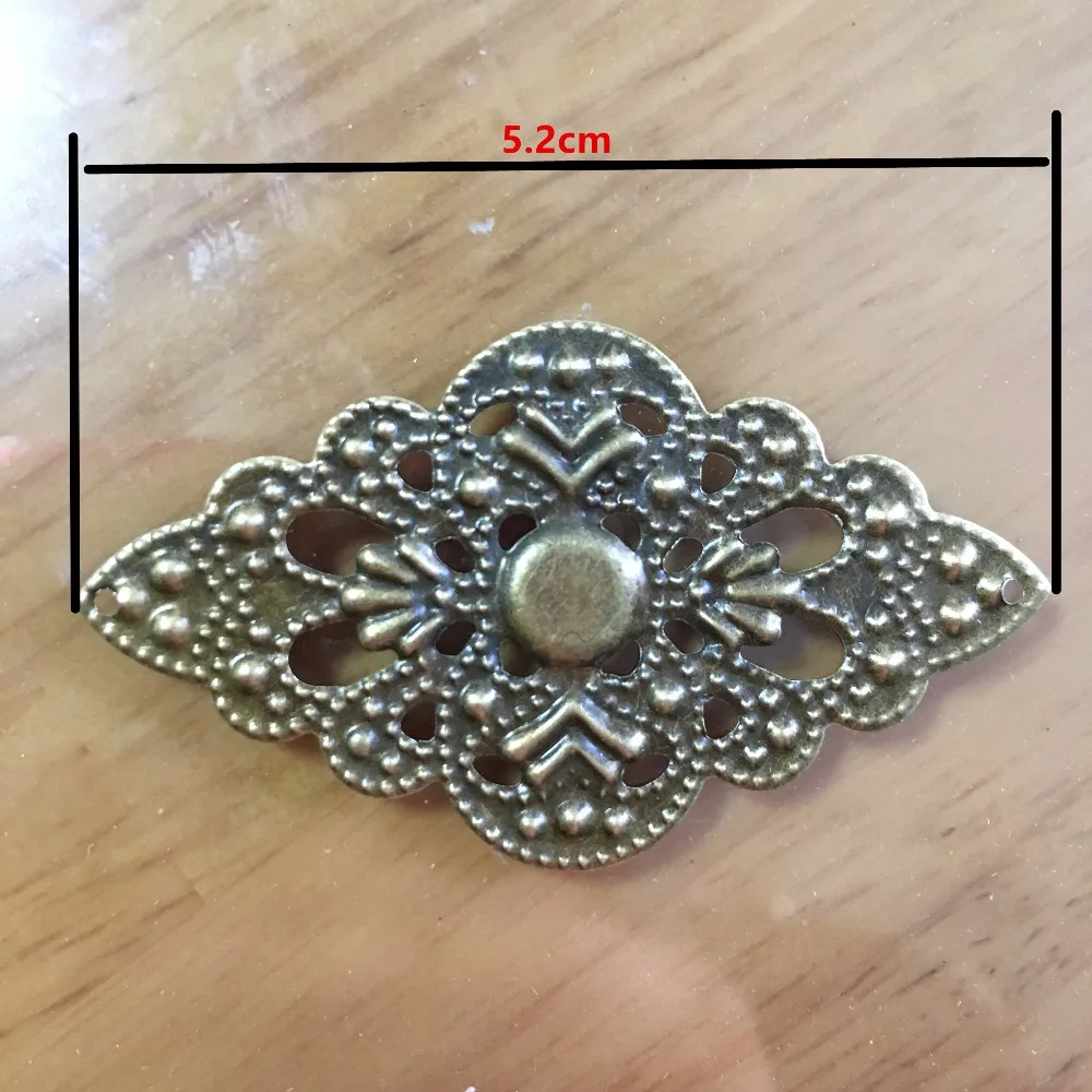 Древний бронзовый металлический кабошон филигрань выбитое сердечко ромб