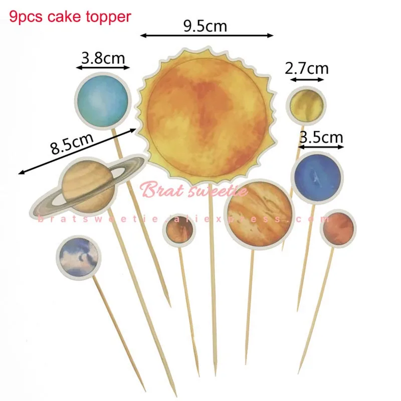space planet topper Солнечная система космический тематический день рождения декоративная бумага для вечеринок тарелка салфетка для чашек баннер Вихрь для детей планета тематические Вечерние - Цвет: space planet topper