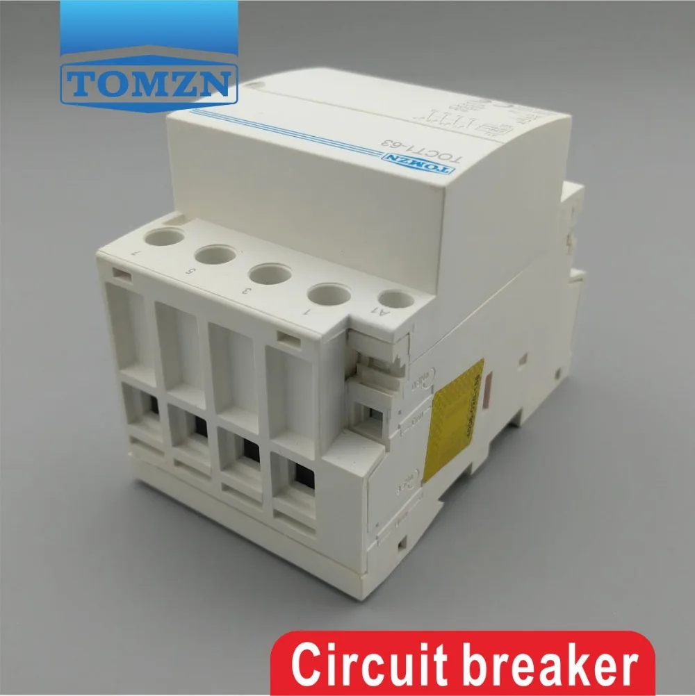 TOCT1 4P 63A 220V 400V~ 50/60HZ Din rail бытовой ac Контактор В соответствии с стандартом 4NO 2NO 2NC 4NC