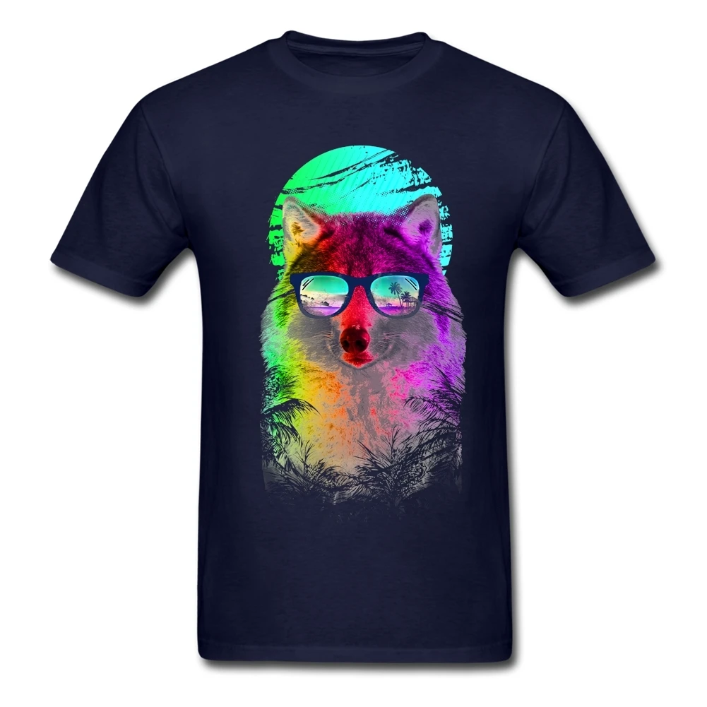 Summer Colorful Wolf men's t-shirt rock n roll design Yellow Costumes for Men 100% Cotton classic Musical Greek Animal Tee Shirt | Мужская