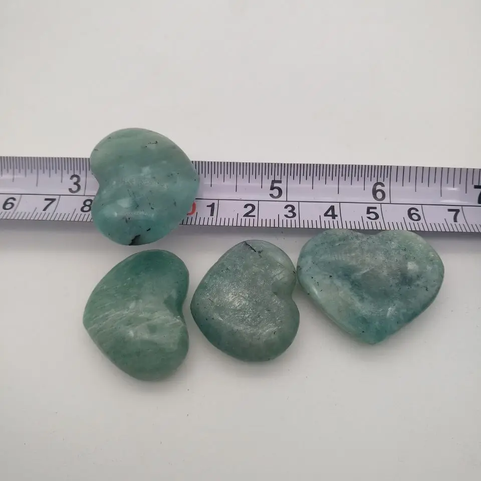 10 шт. резной Амазонит FELDSPAR резной рисунок в виде сердца Бразилия