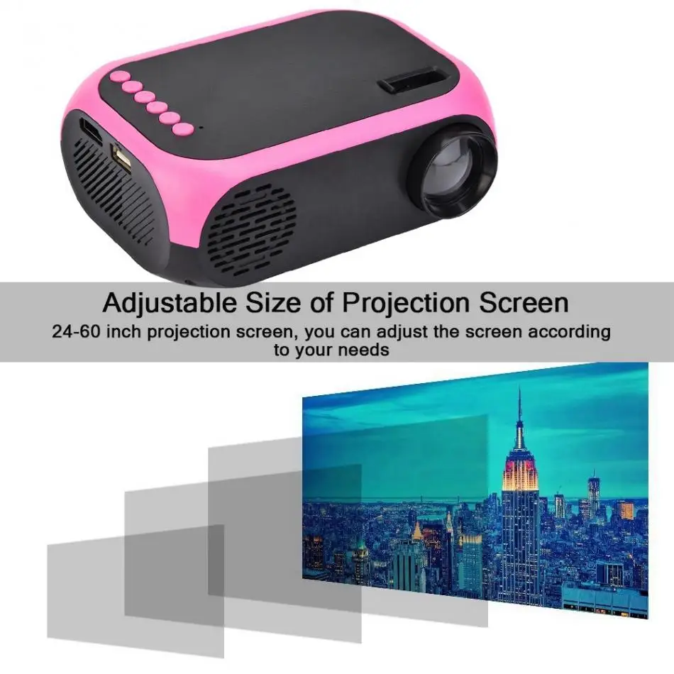 Светодиодный мини портативный проектор HD 1080P домашний кинотеатр USB/SD/HDMI/AV 110-240 В