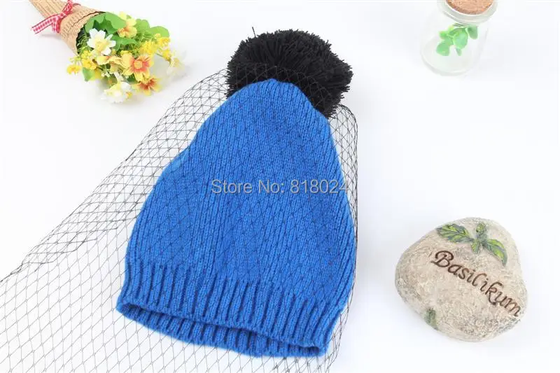 2014 Новое поступление вуаль зима марли вязаная шапка Обувь для девочек шапочка
