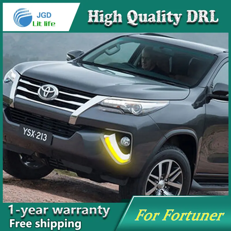 Автомобильный Стайлинг светодиодный светильник дневного света для Toyota Fortuner DRL 2016