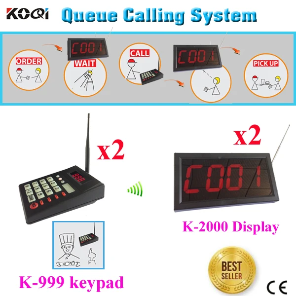 Беспроводная система подкачки очереди фаст фуд сервис оборудование с CE (2 шт. K 2000