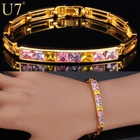 u7 unique design bracelet fashion jewelry gold color trendy aaa cubic zirconia bracelets for women h532