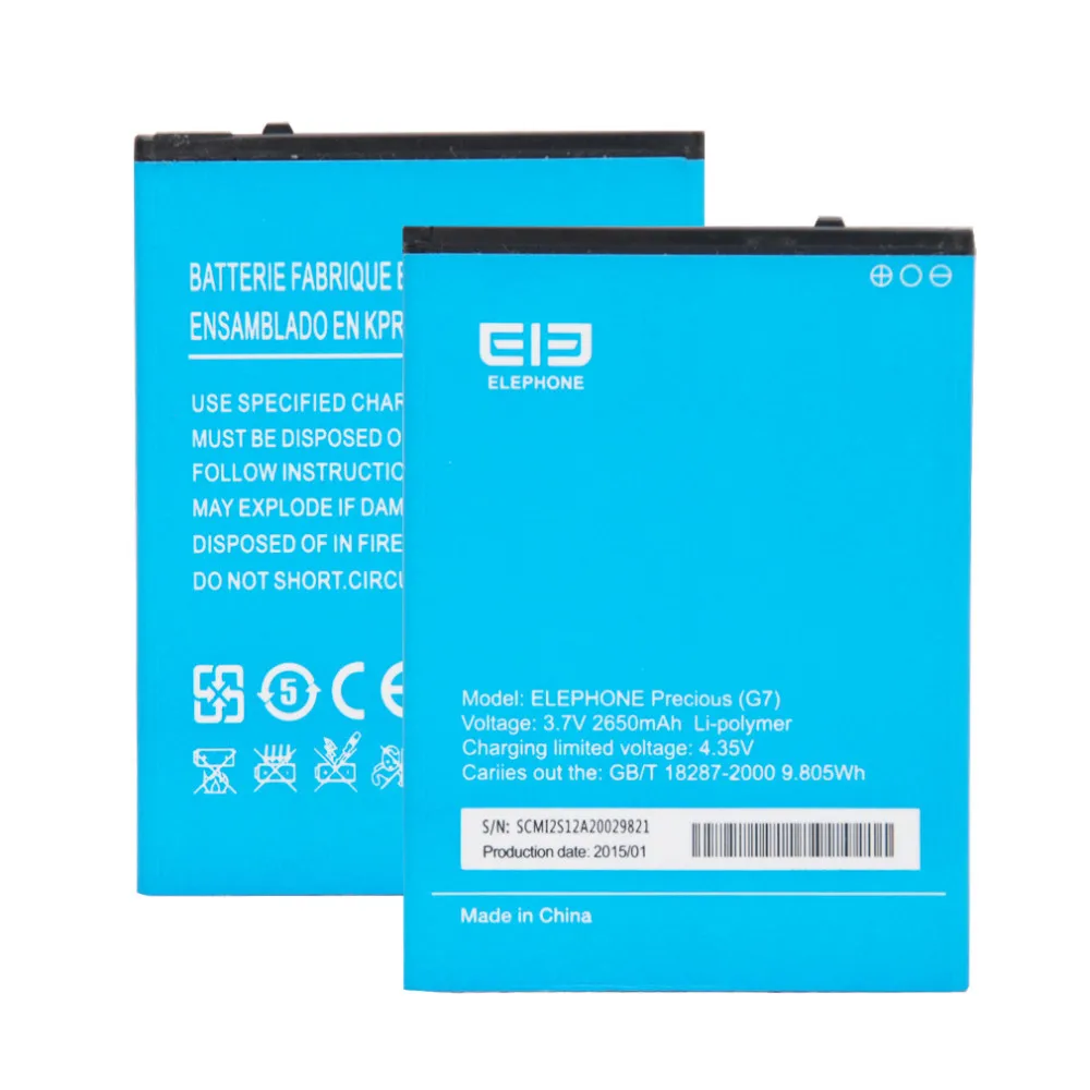 Высокое качество Elephone G7 2650mAh оригинальный запасной аккумулятор для умный