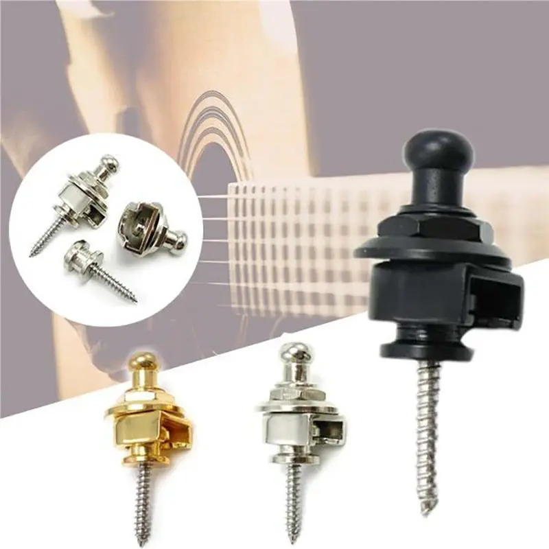 Замок для гитарного ремня металлическая кнопка удерживающая плотный легко