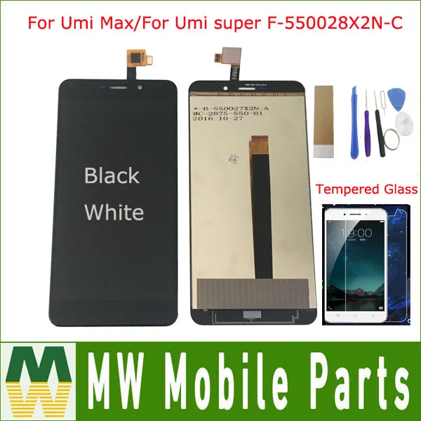 Сменный ЖК дисплей и сенсорный экран для Umi Max/Umi super черно белый цвет 1 шт./лот|screen